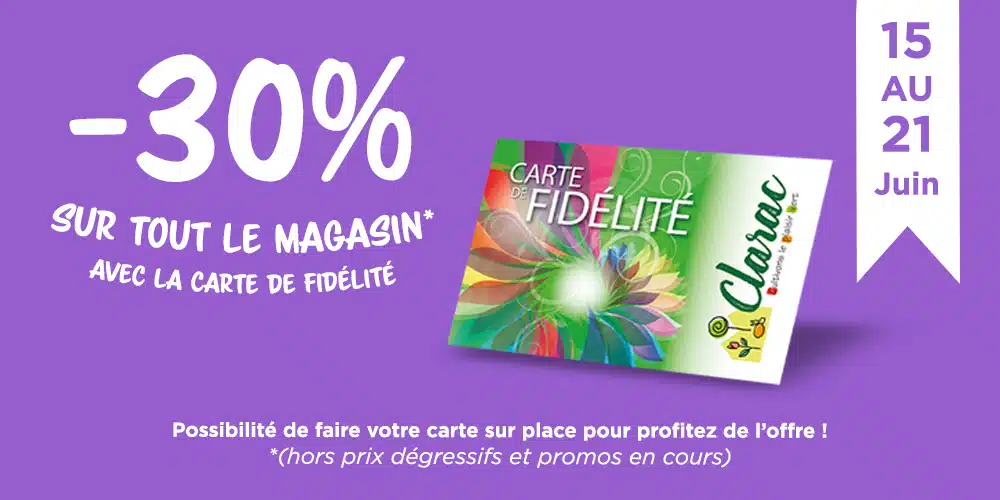 carte fidélité clarac